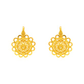 22k Yellow Gold Filigree Earrings with gold weight of 2.72g